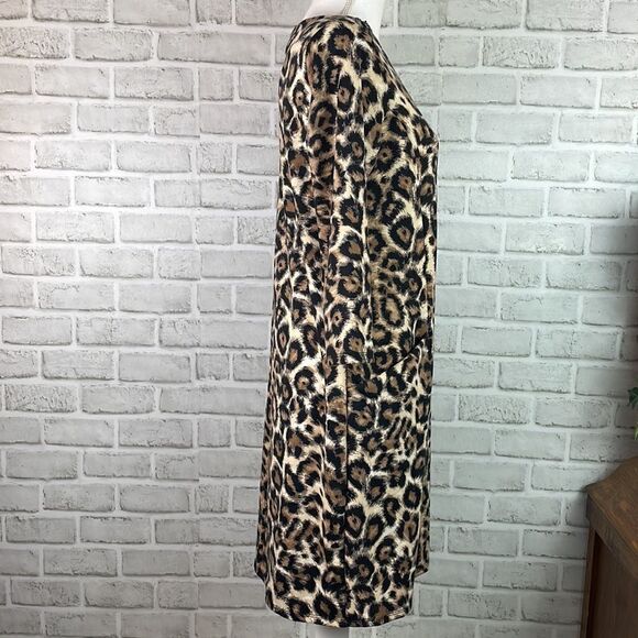 Jaclyn Smith Collection Animal Print 3/4 Sleeve Shift Dress Size Small - Picture 5 of 11